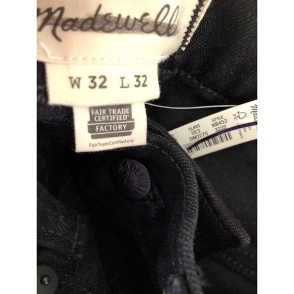 Madewell Relaxed Taper Jeans Stretch Flex Denim Dark Wash Black NWT 32 x 32 - Picture 6 of 9